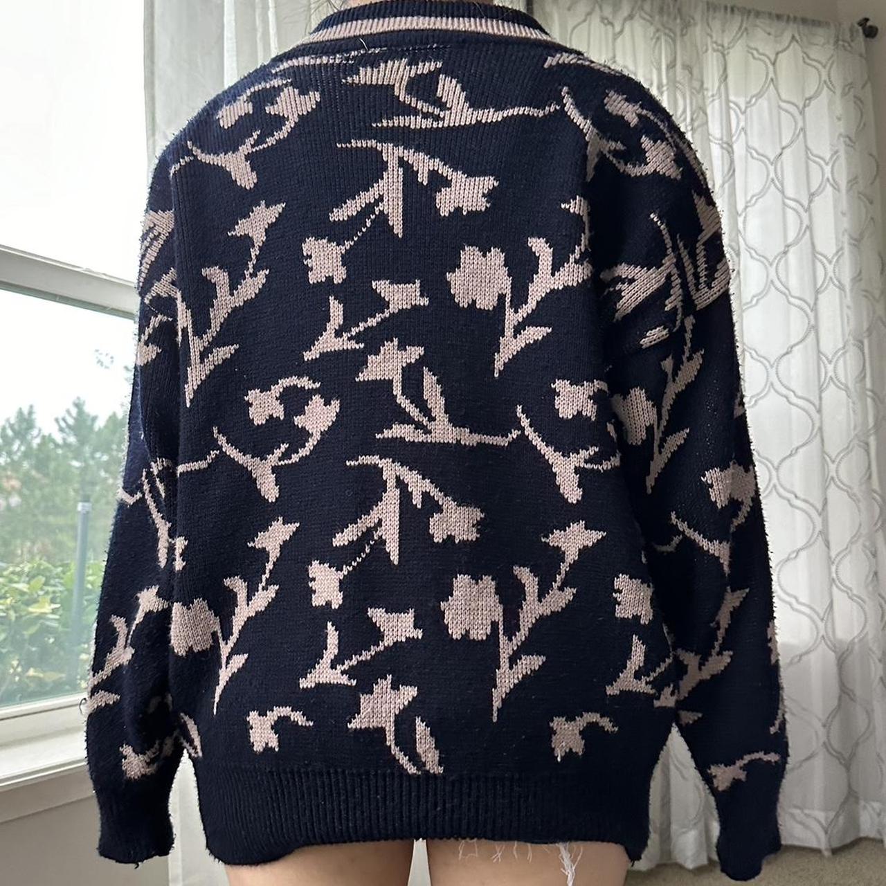 Women's Navy and Pink Cardigan