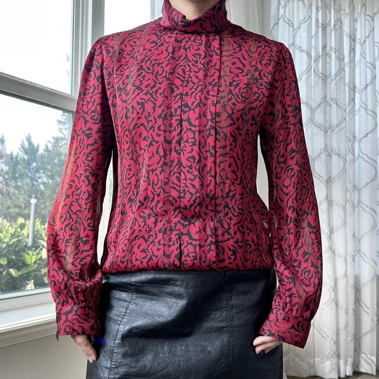 Women's Black and Red Blouse