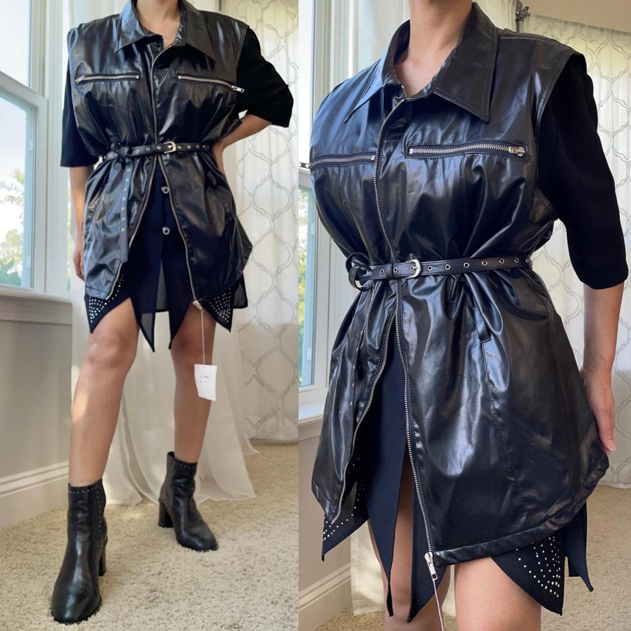 Women's Black and Silver Gilet