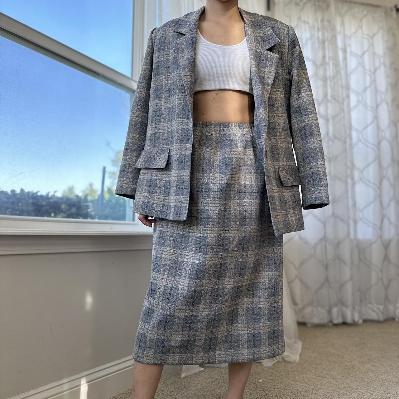 Women's Blue and Grey Suit