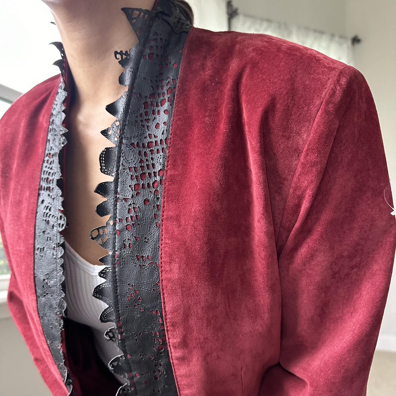 Women's Burgundy and Black Jacket