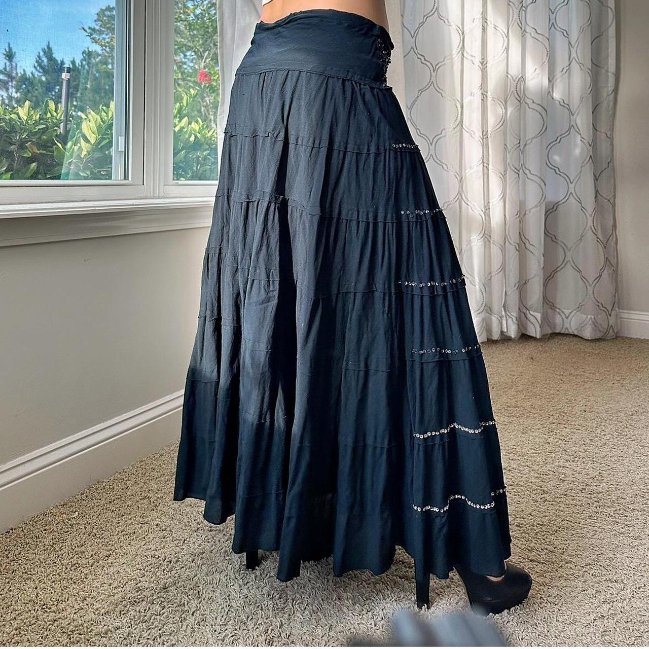 Women's Black and Silver Skirt