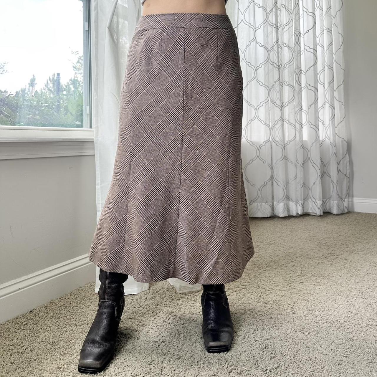 Talbots Women's Brown and Cream Skirt