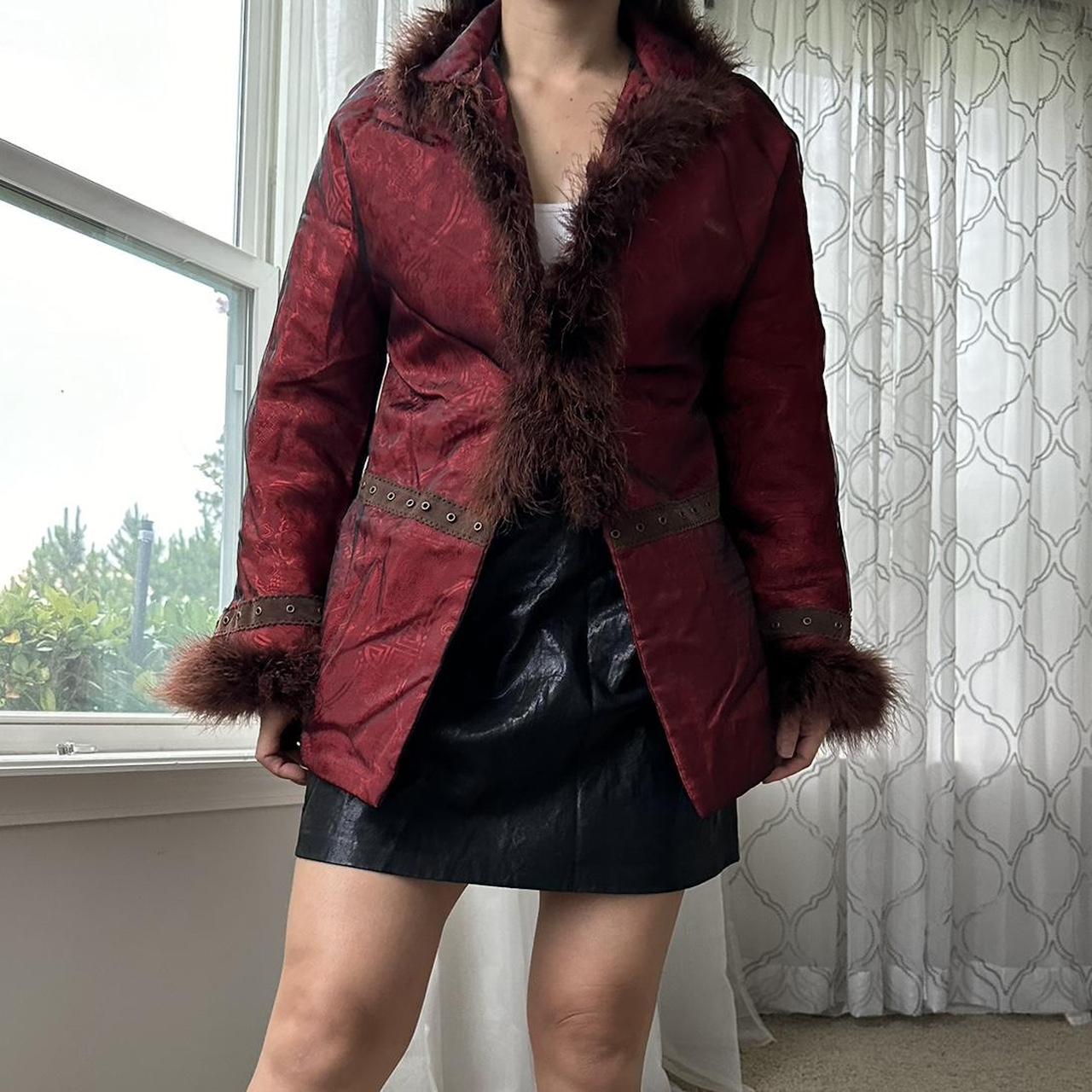 Women's Red and Brown Jacket