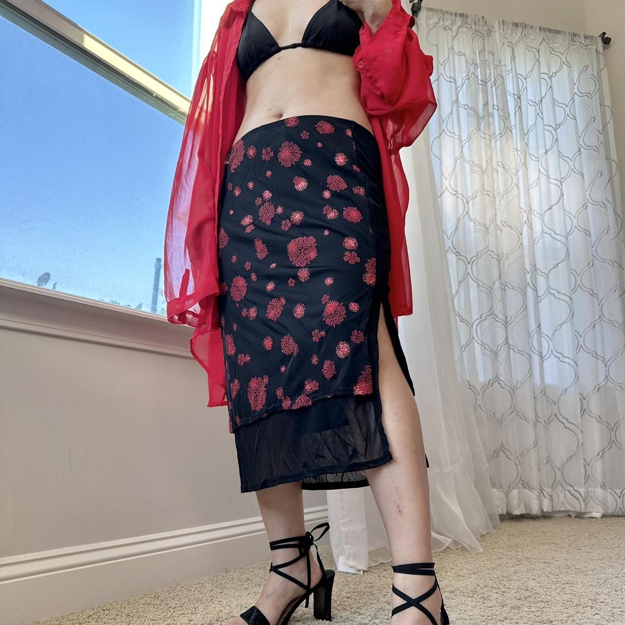 Rampage Women's Black and Red Skirt