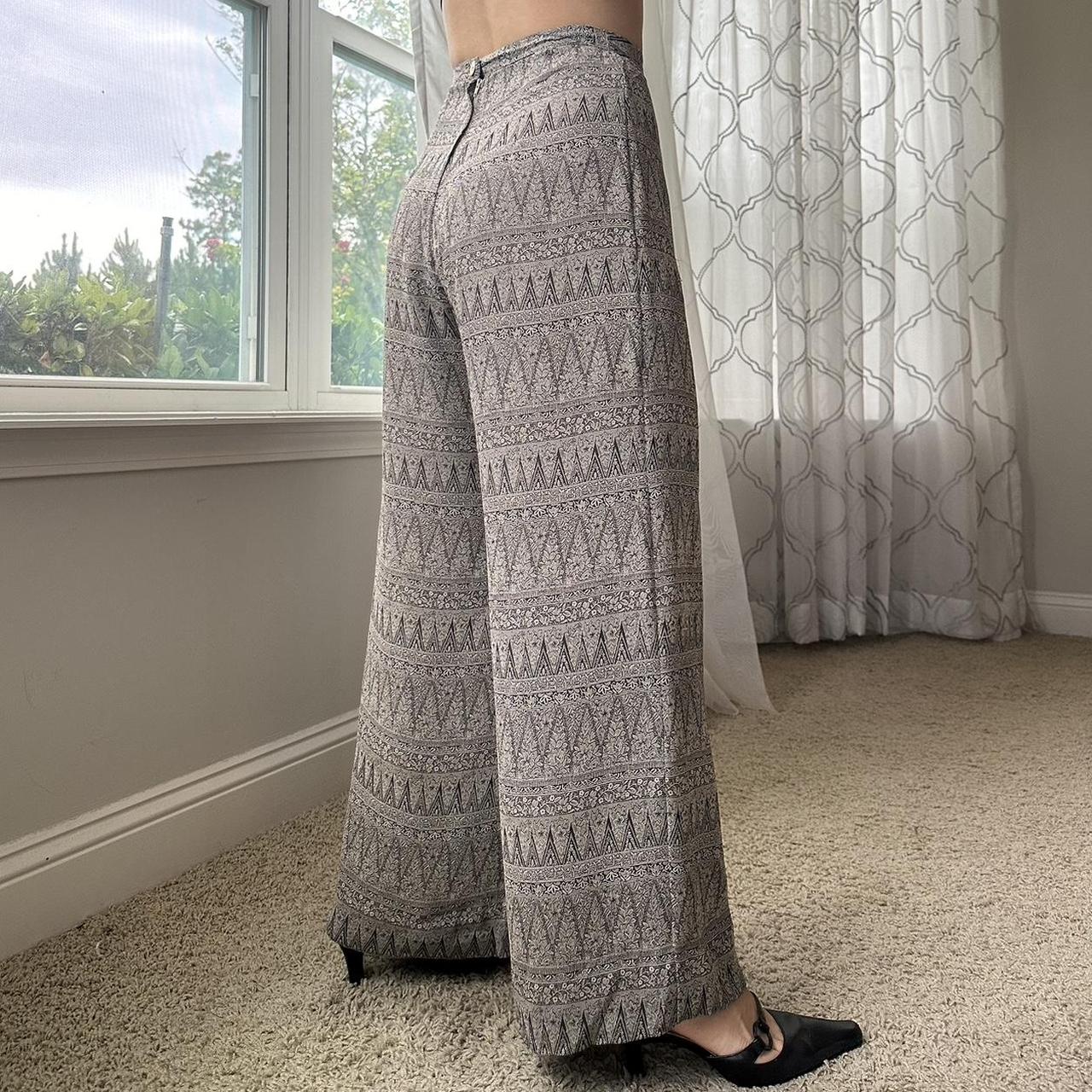 Women's Cream and Grey Trousers