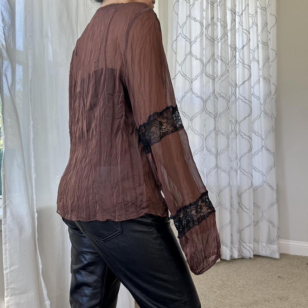Women's Brown and Black Blouse