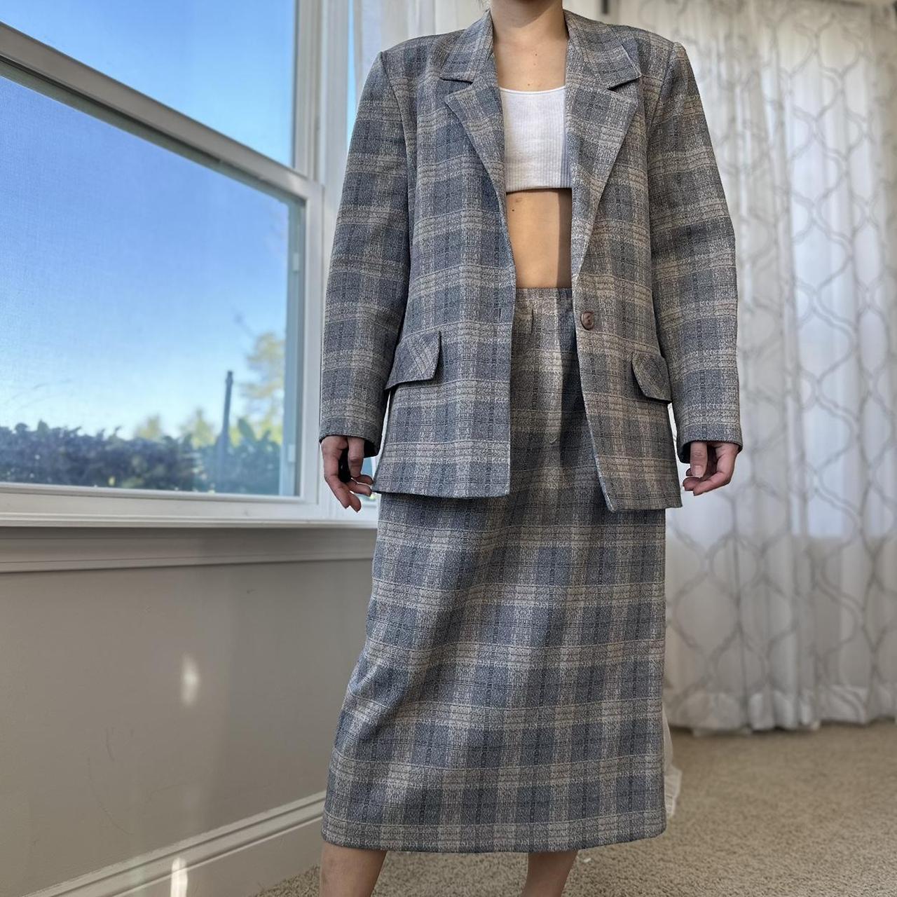 Women's Blue and Grey Suit