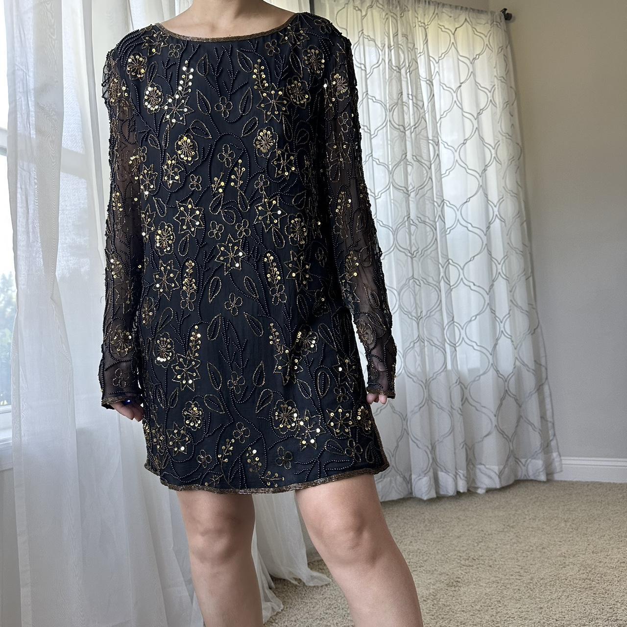 Women's Black and Gold Blouse