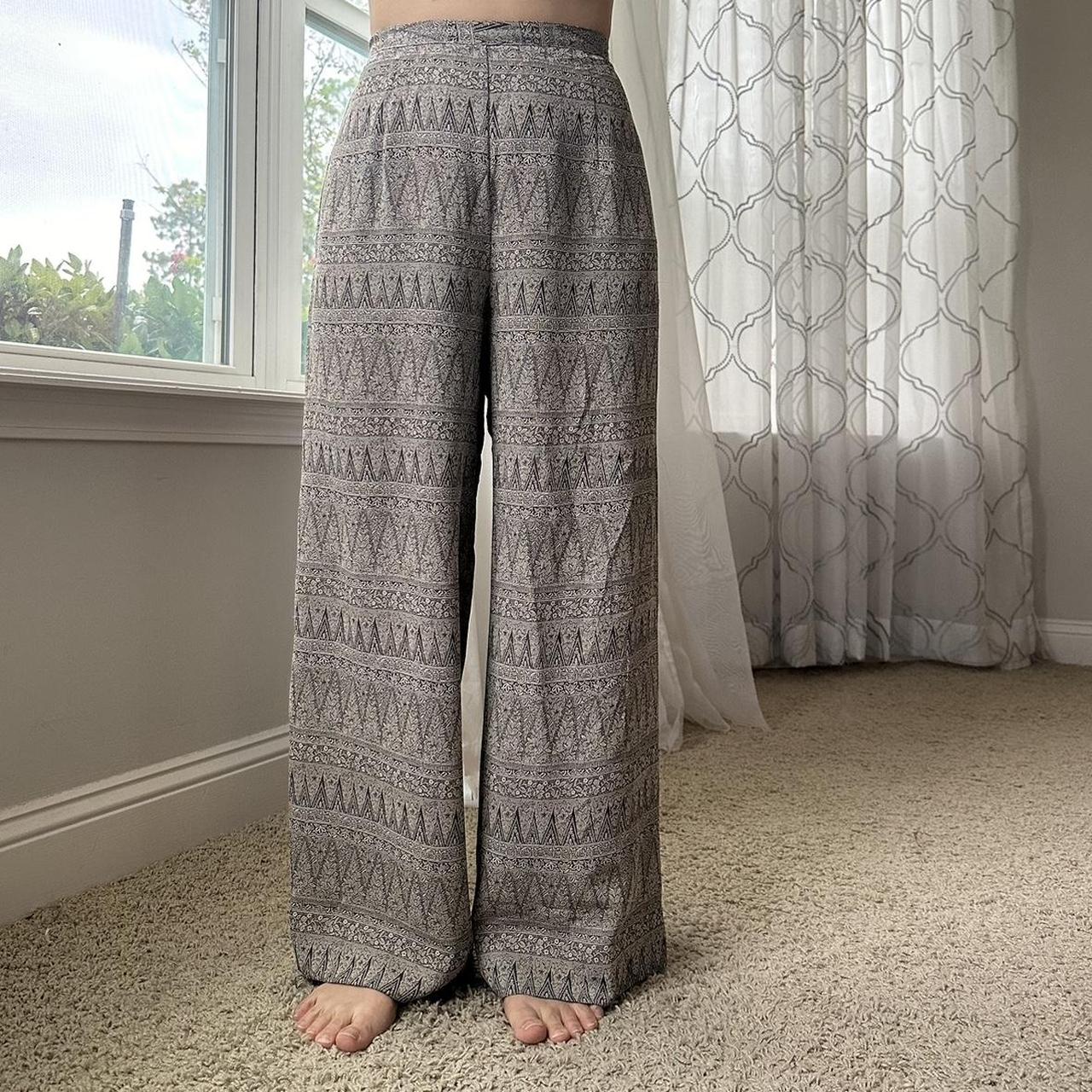 Women's Cream and Grey Trousers