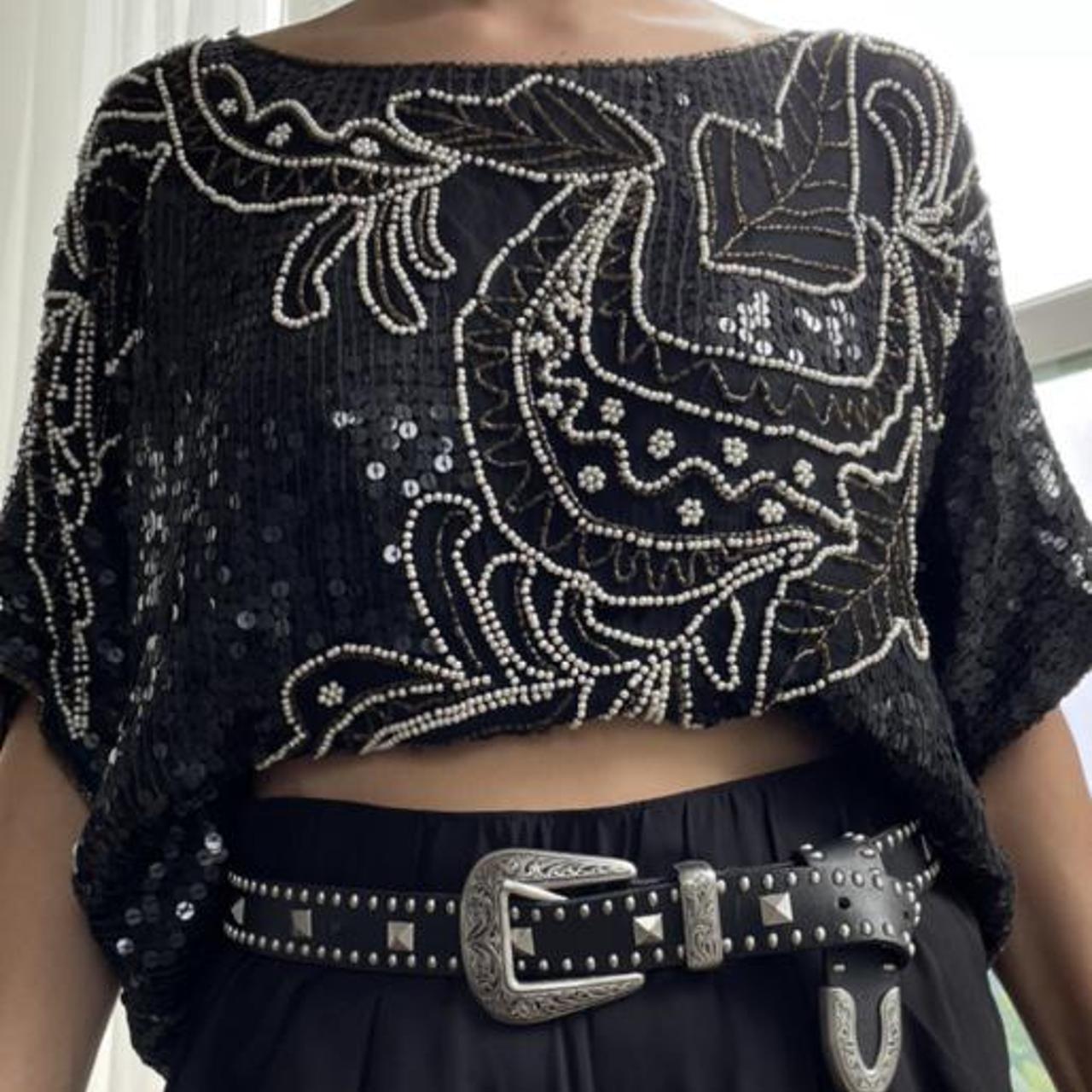 Women's Black and White Top