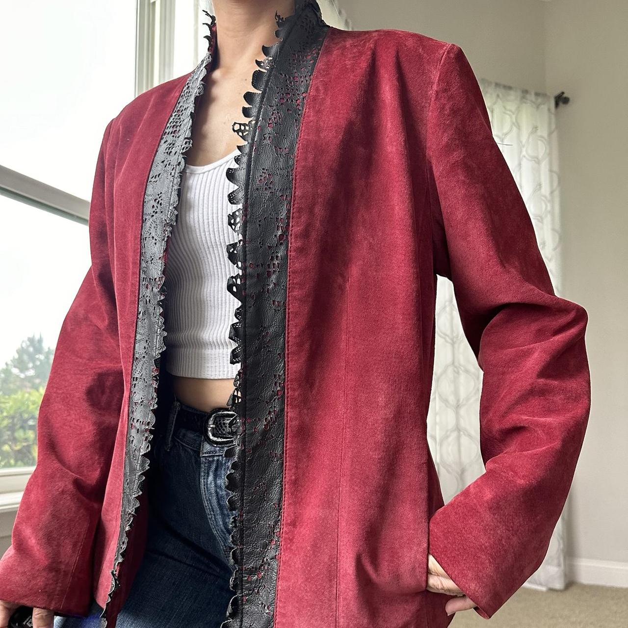 Women's Burgundy and Black Jacket