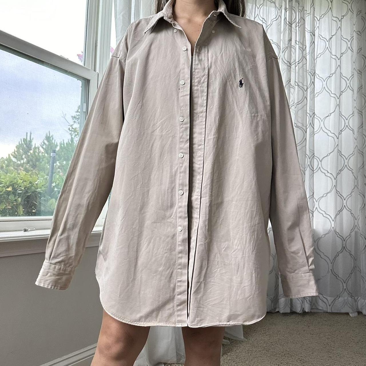Ralph Lauren Women's Tan and Khaki Shirt