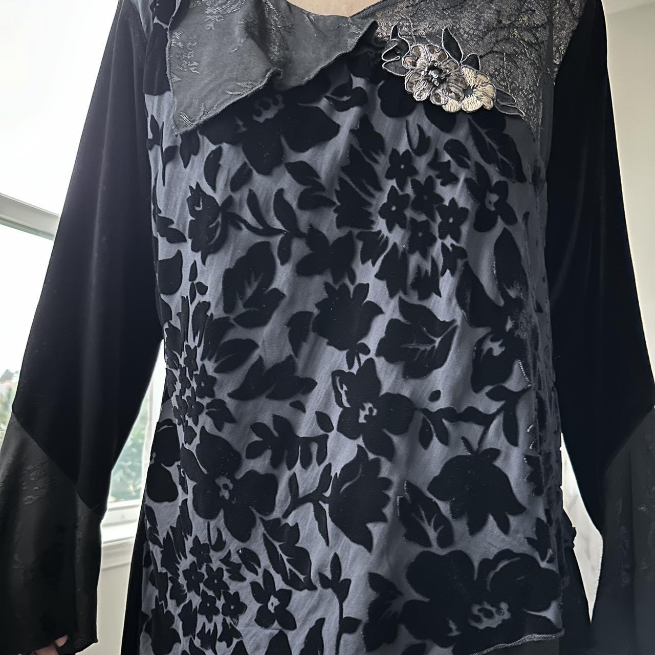 Women's Black and Gold Blouse