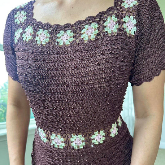 Women's Brown and Burgundy Blouse