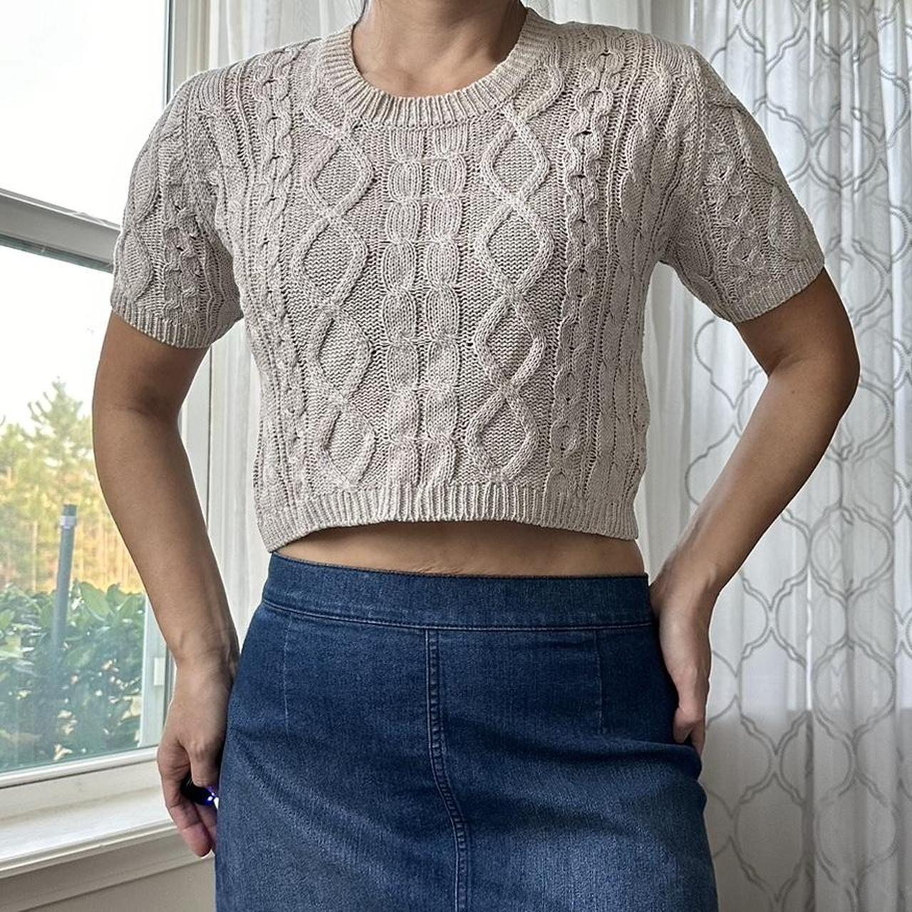 DKNY Women's Cream and Khaki Jumper