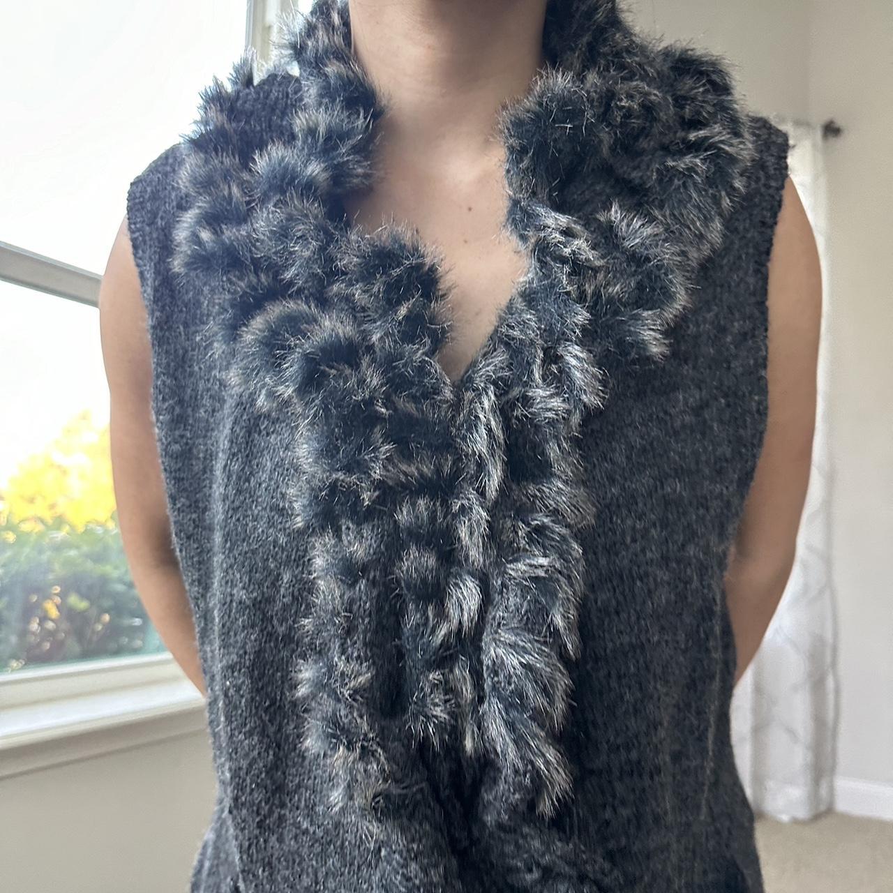 Women's Black and Grey Gilet