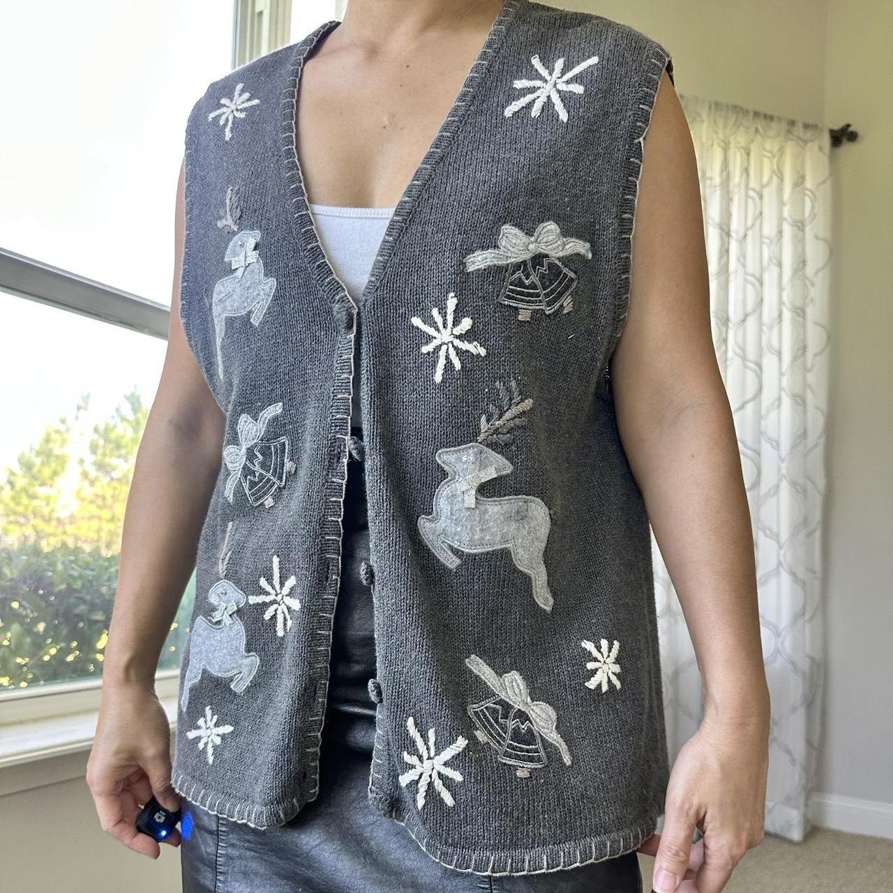 Women's Black and Grey Gilet