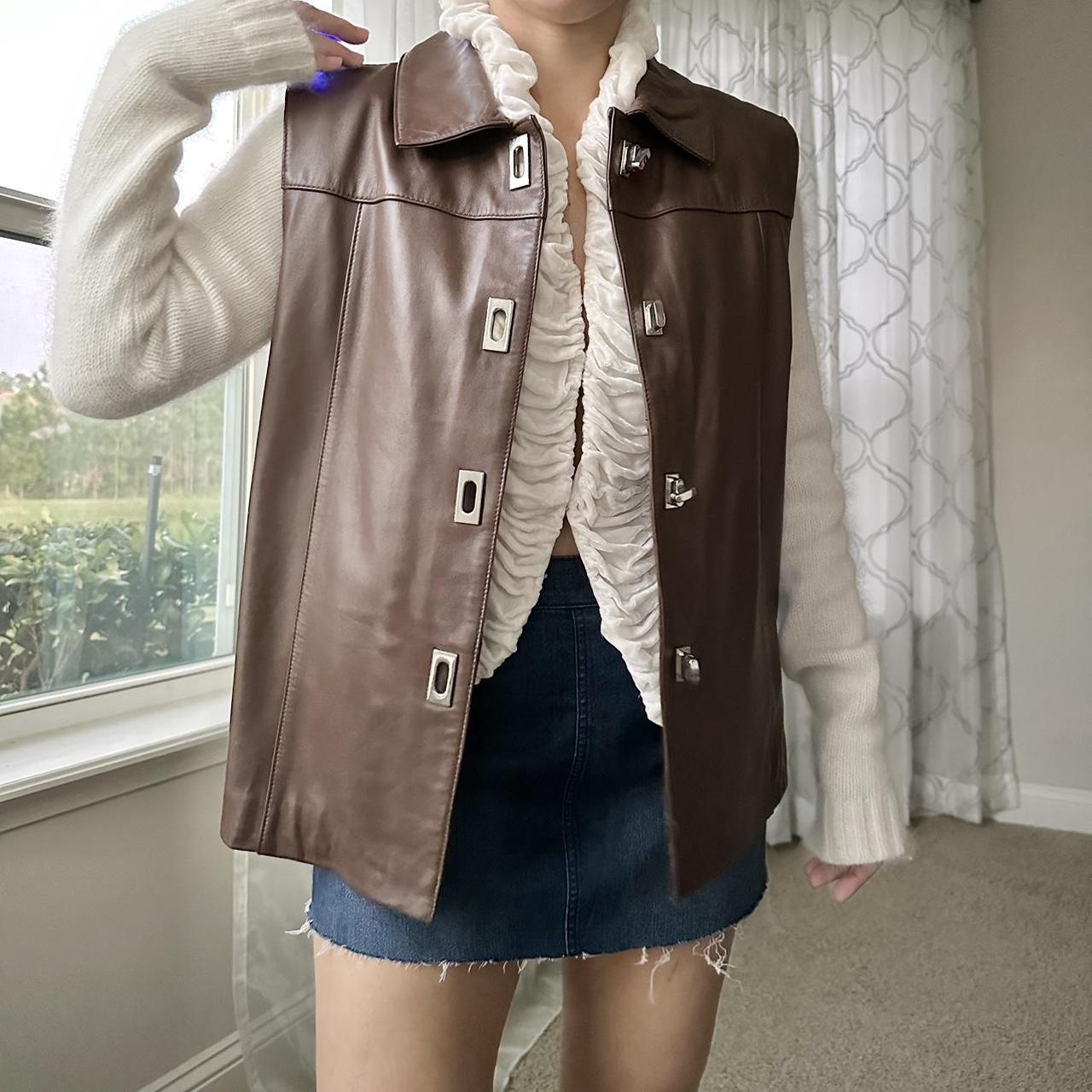 Women's Tan and Brown Gilet