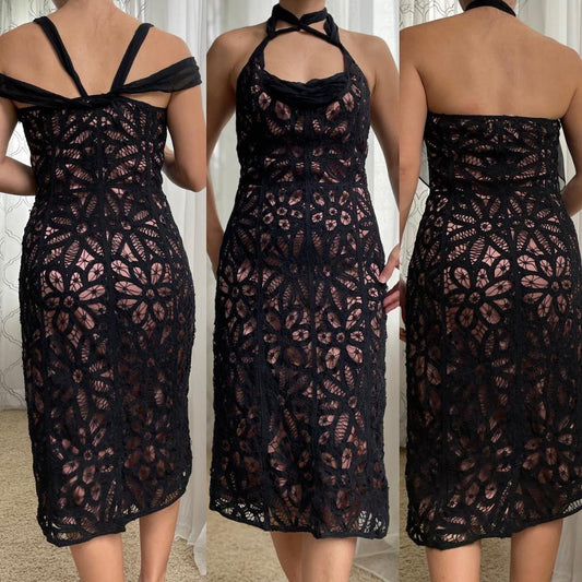 Betsey Johnson Women's Black and Tan Dress