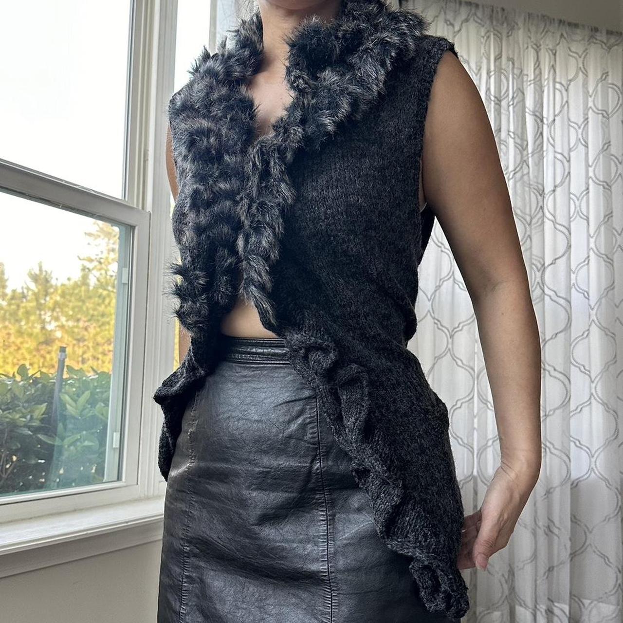 Women's Black and Grey Gilet