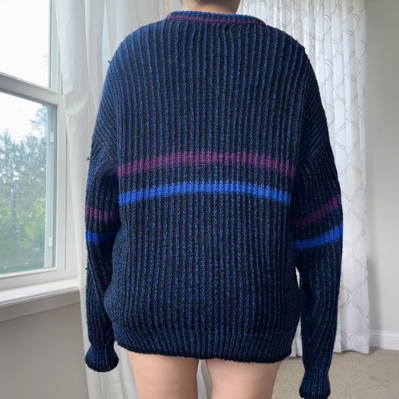 Women's Blue and Purple Cardigan