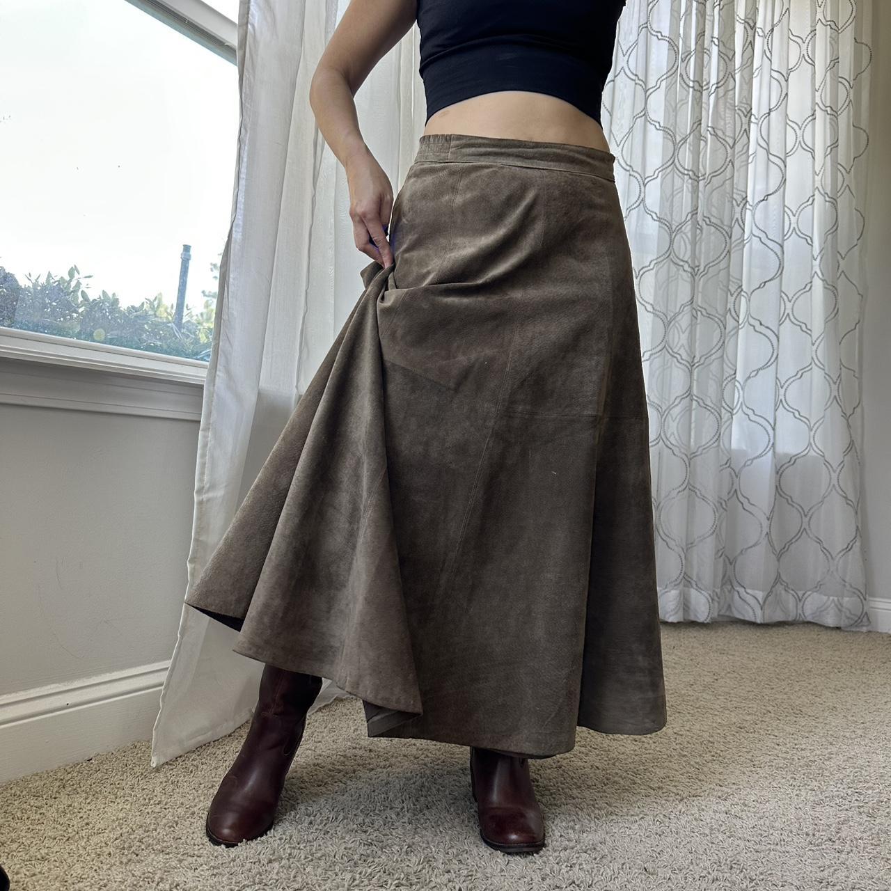 Women's Brown and Khaki Skirt