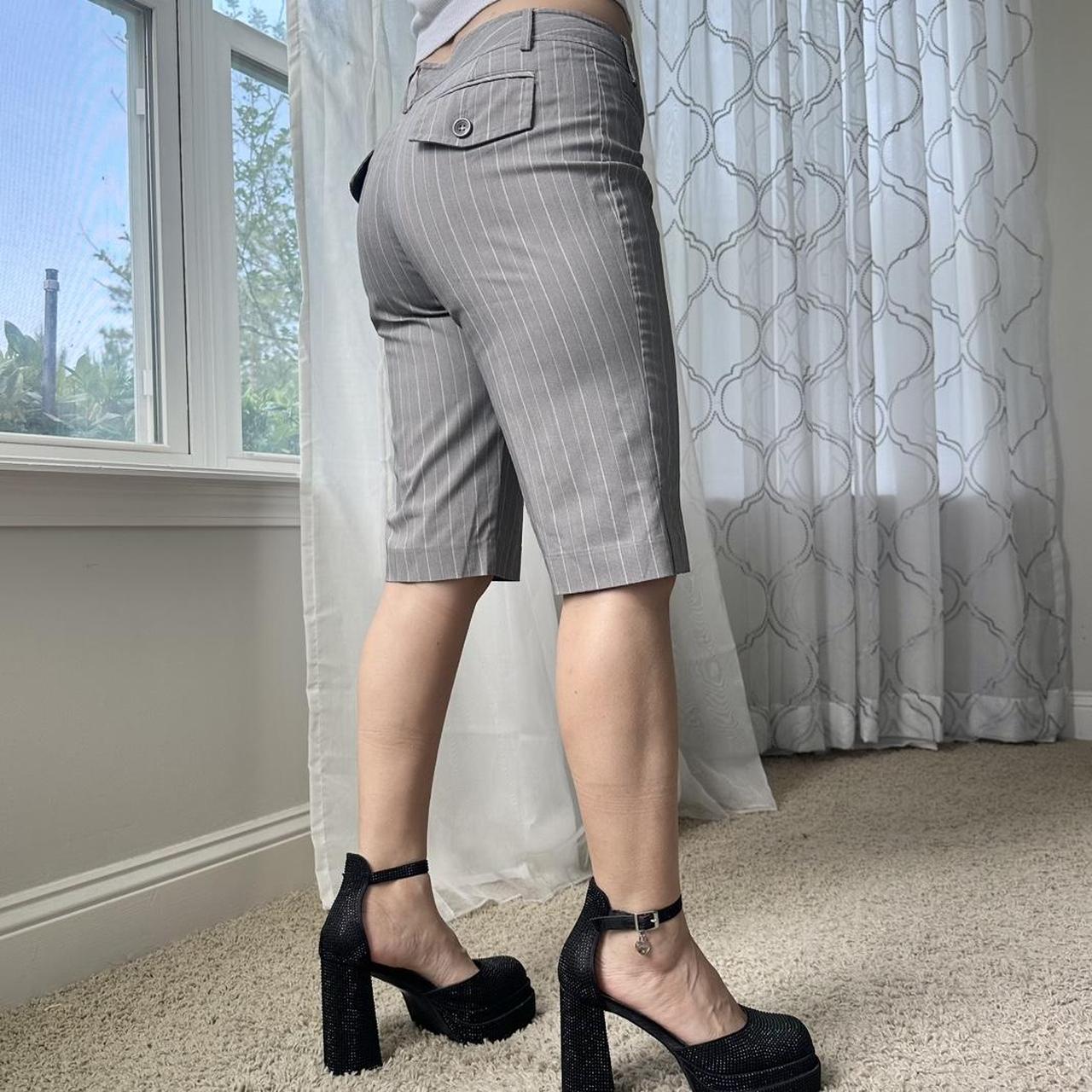 Women's Grey and White Shorts