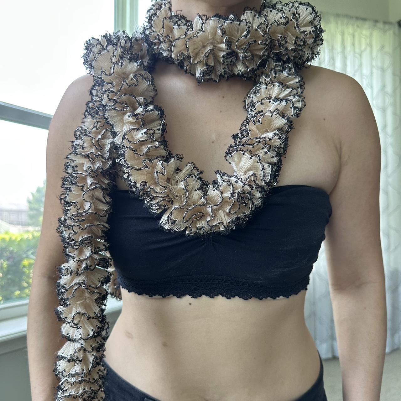 Women's Black and Khaki Scarf-wraps