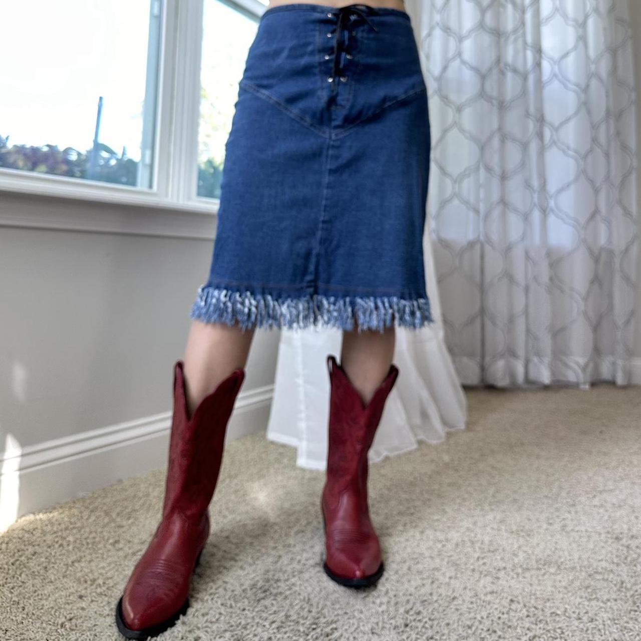 Women's Blue and Navy Skirt