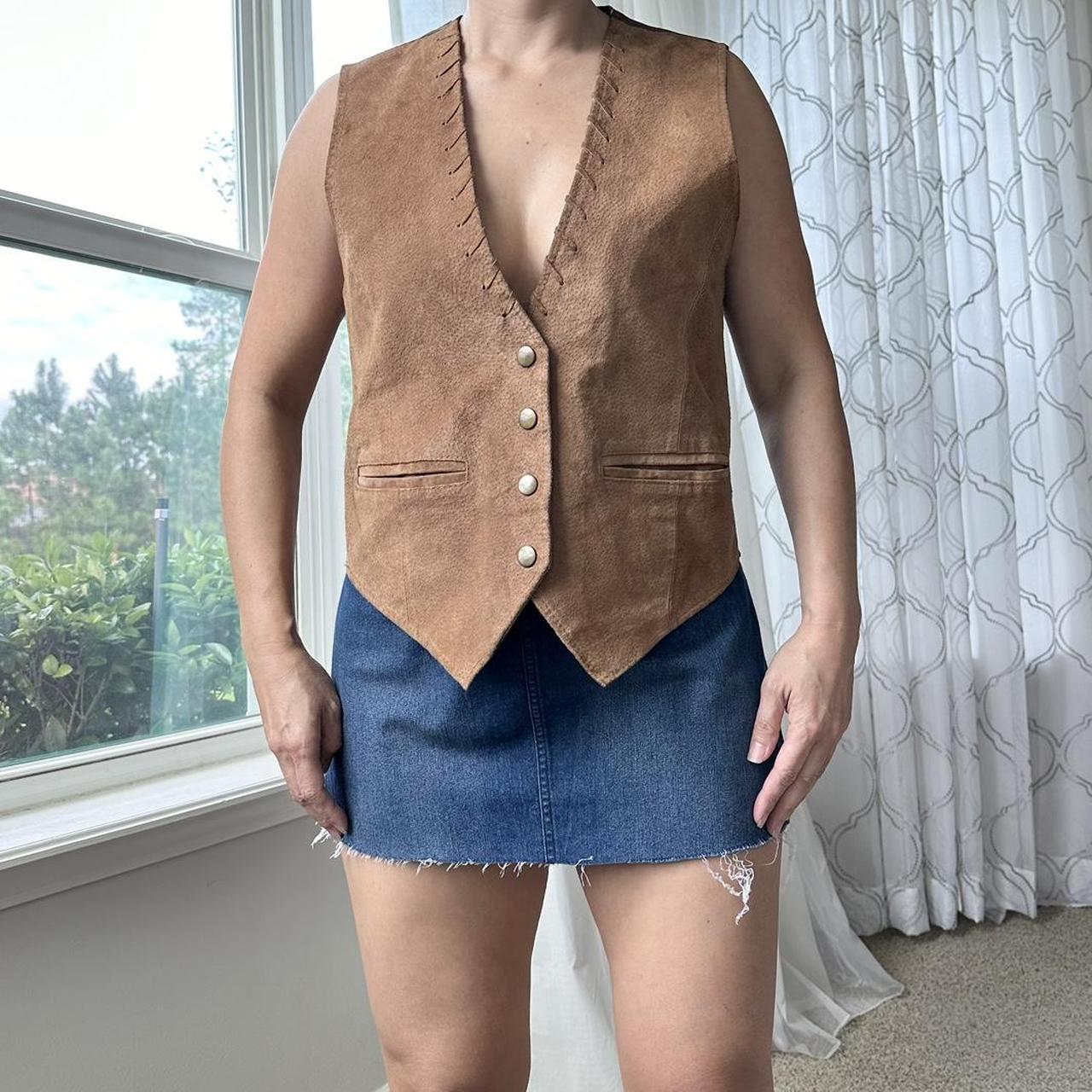 Women's Tan and Brown Gilet
