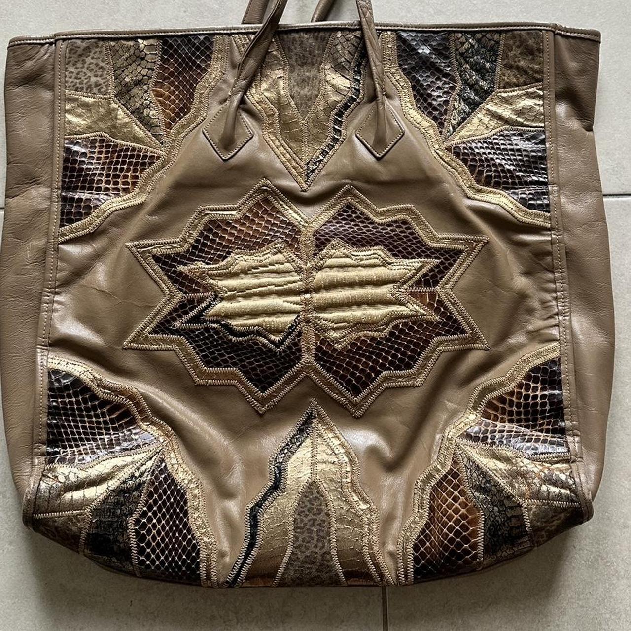 Embroidered Patchwork Tote