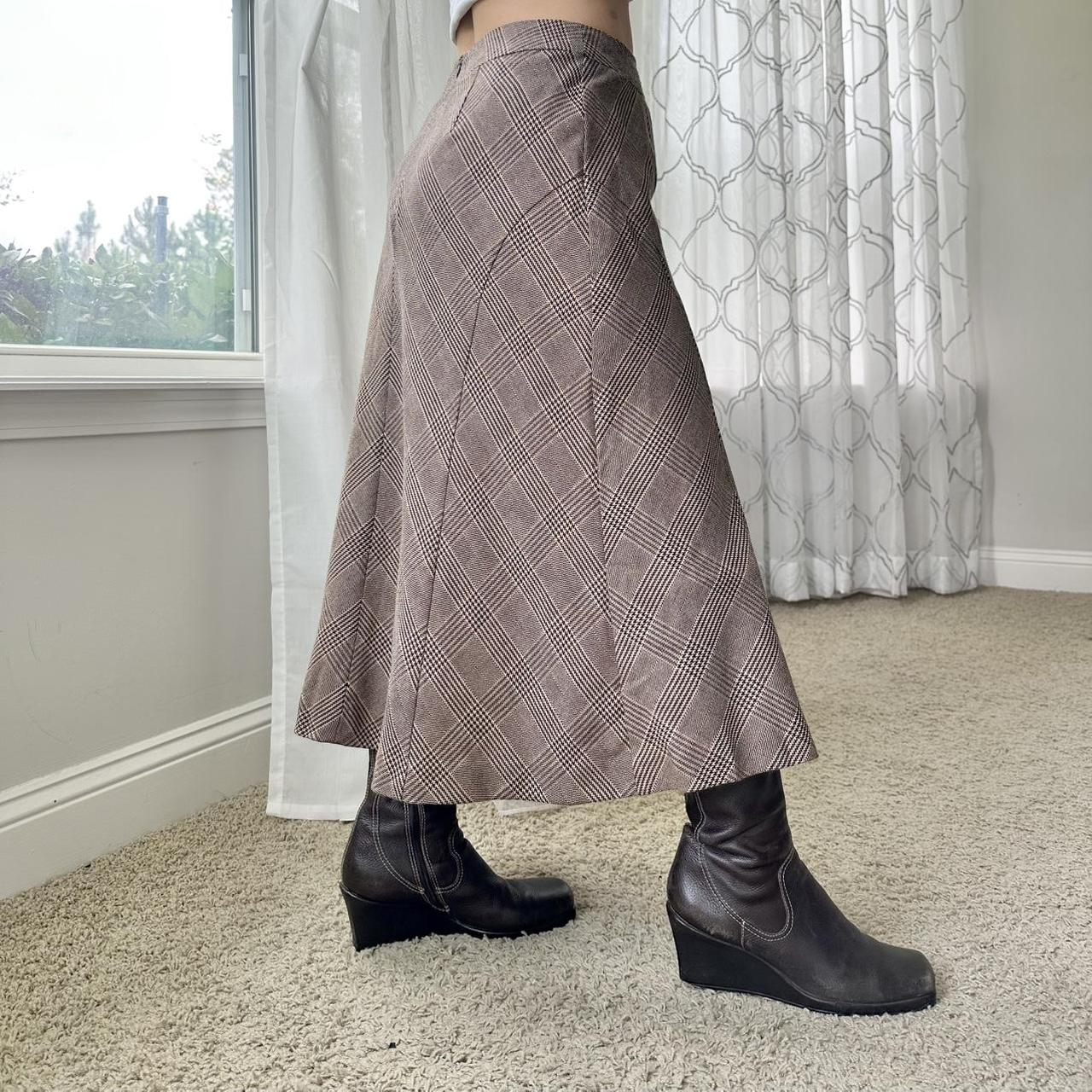 Talbots Women's Brown and Cream Skirt