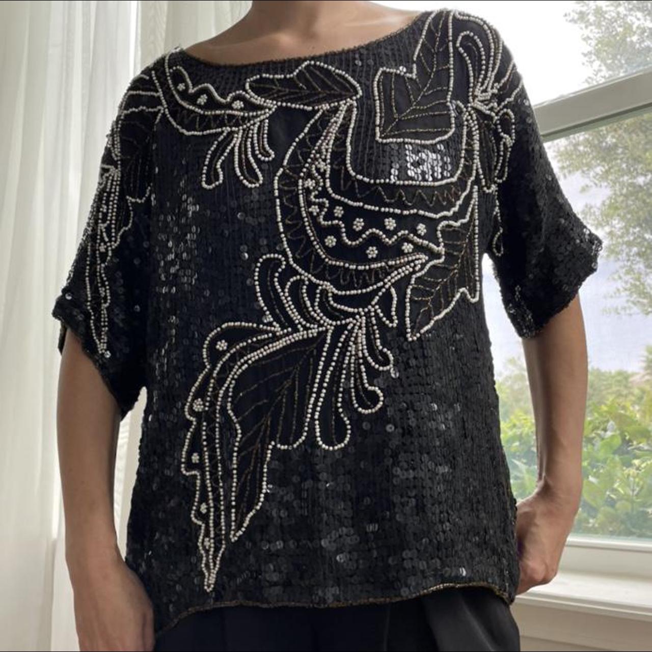 Women's Black and White Top