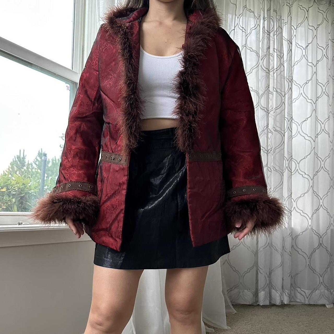 Women's Red and Brown Jacket