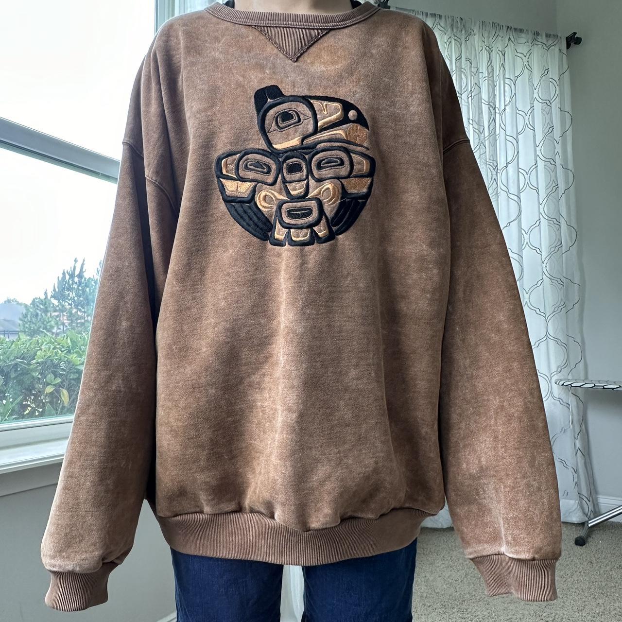 Women's Brown and Tan Sweatshirt
