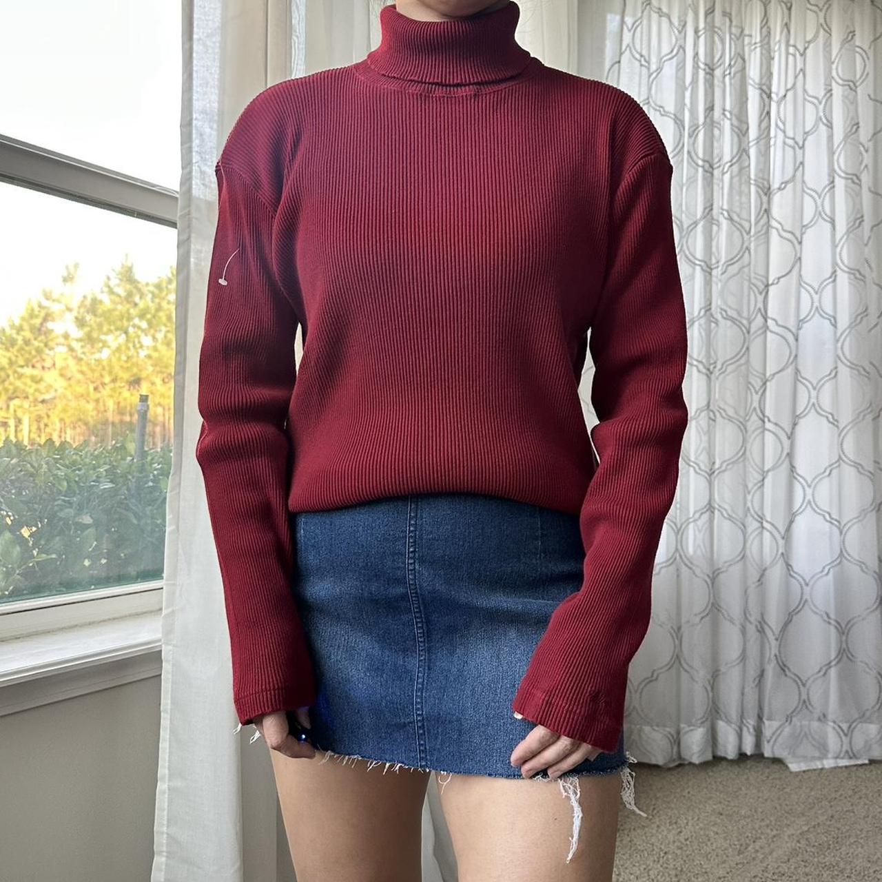 Ralph Lauren Women's Red and Burgundy Jumper