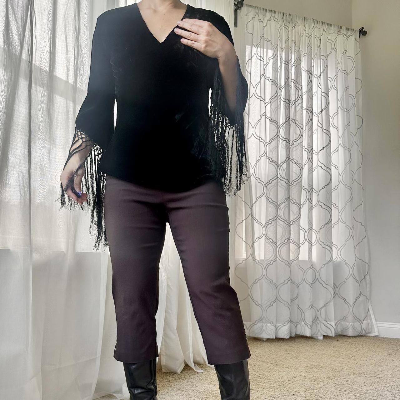 Women's Black and Brown Blouse