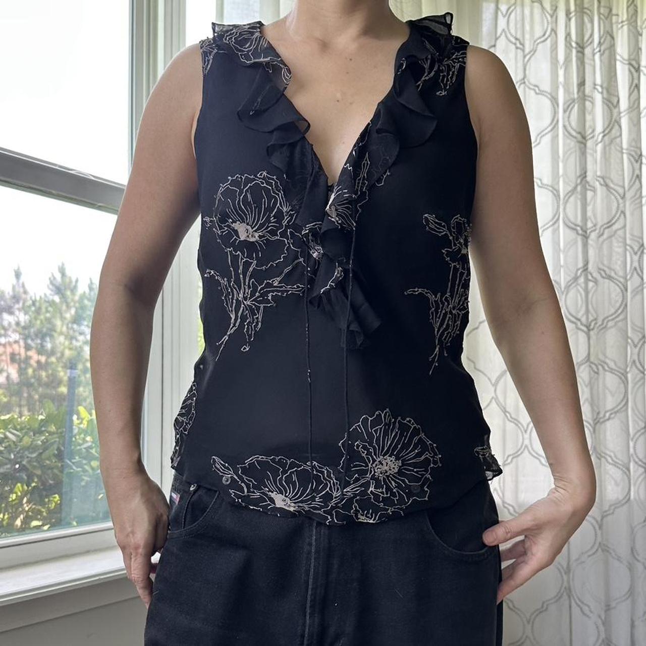 Women's Black and Tan Vest