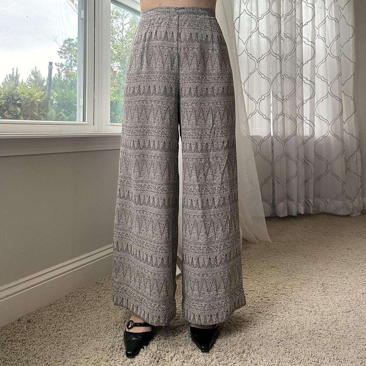 Women's Cream and Grey Trousers