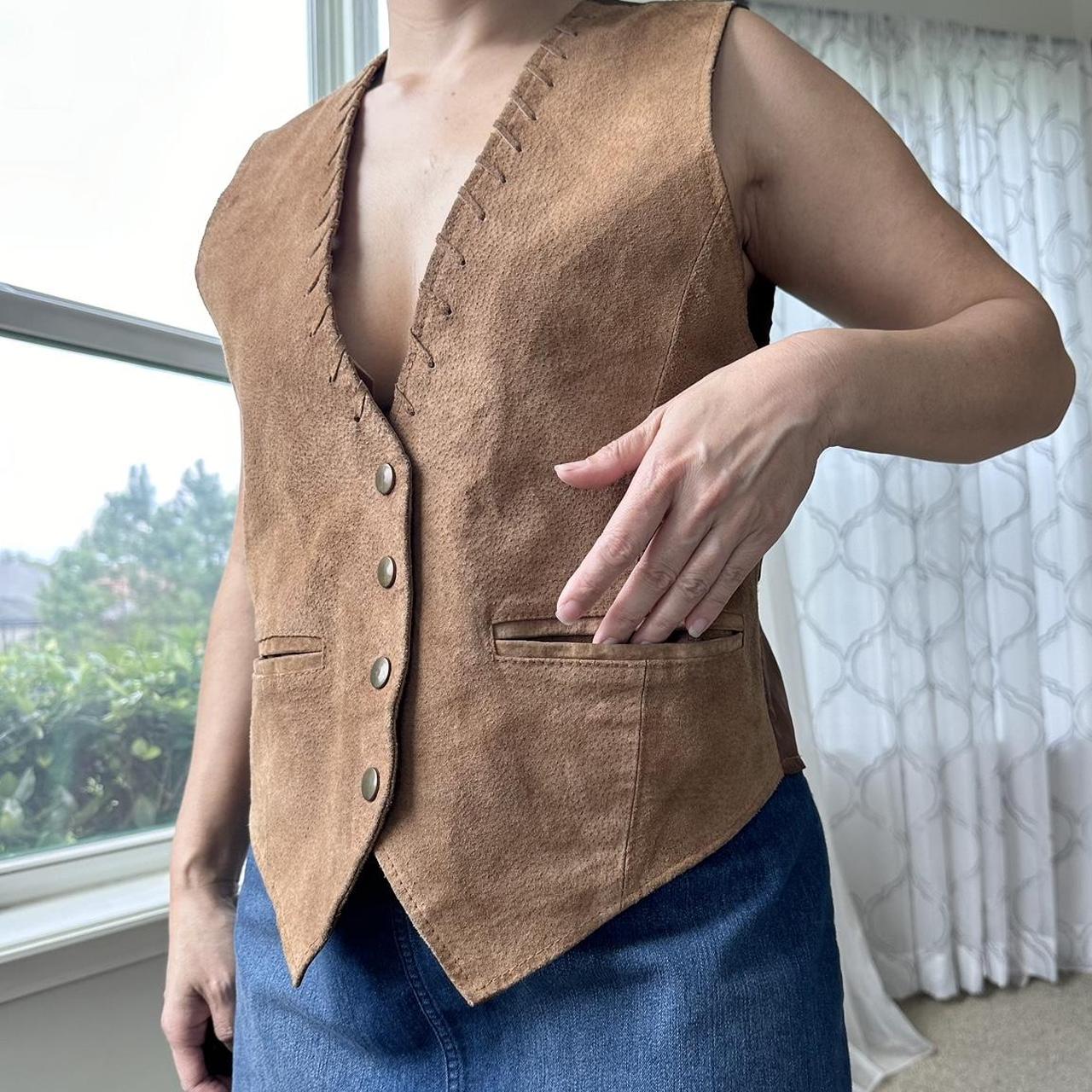 Women's Tan and Brown Gilet