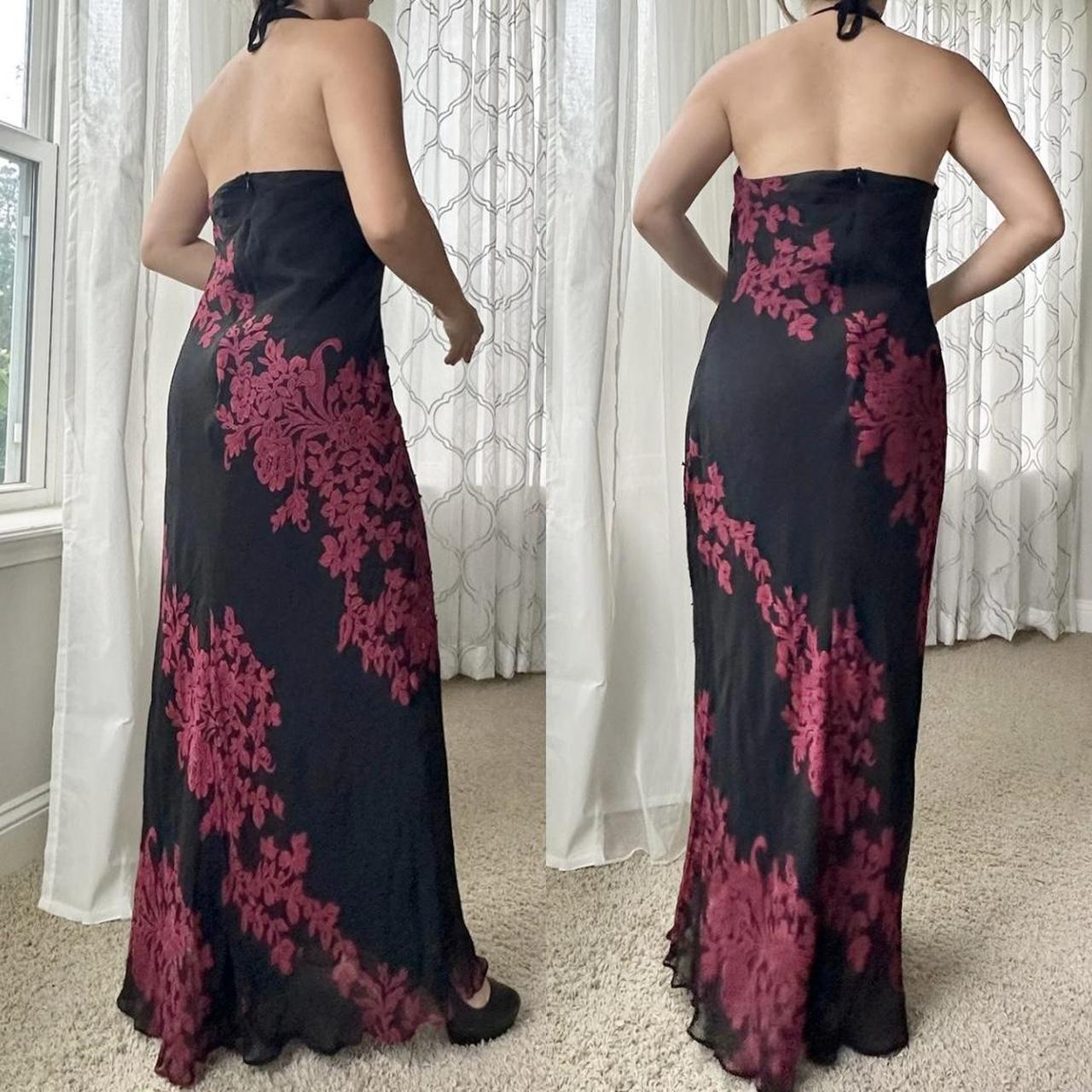 Women's Black and Burgundy Dress