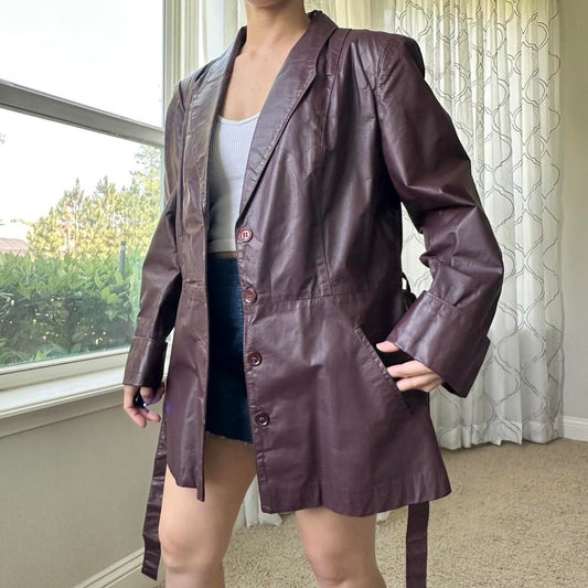 Women's Brown and Burgundy Jacket