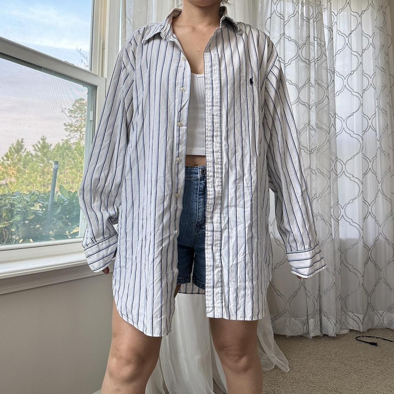 Ralph Lauren Women's Blue and White Shirt