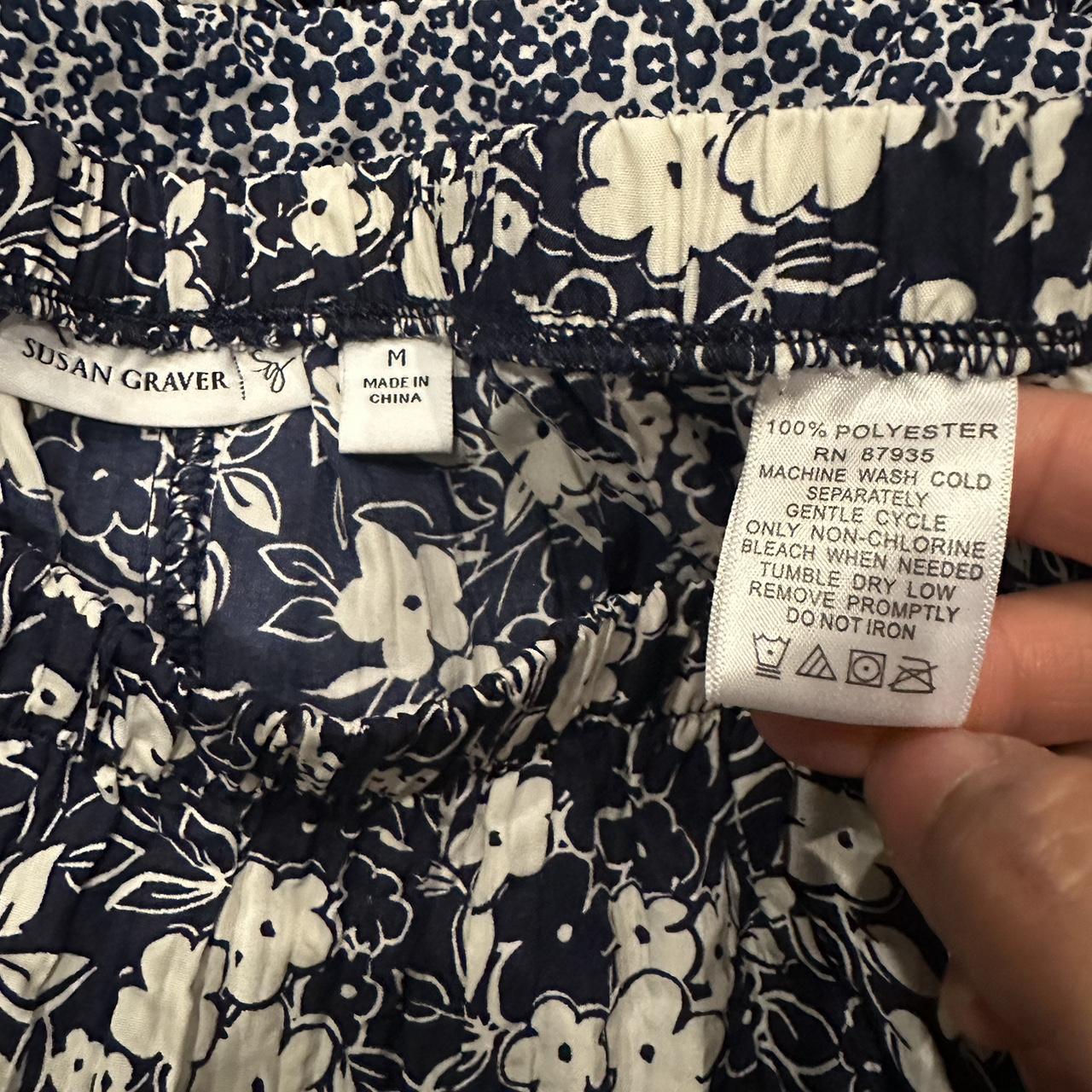 Susan Graver Women's White and Blue Skirt