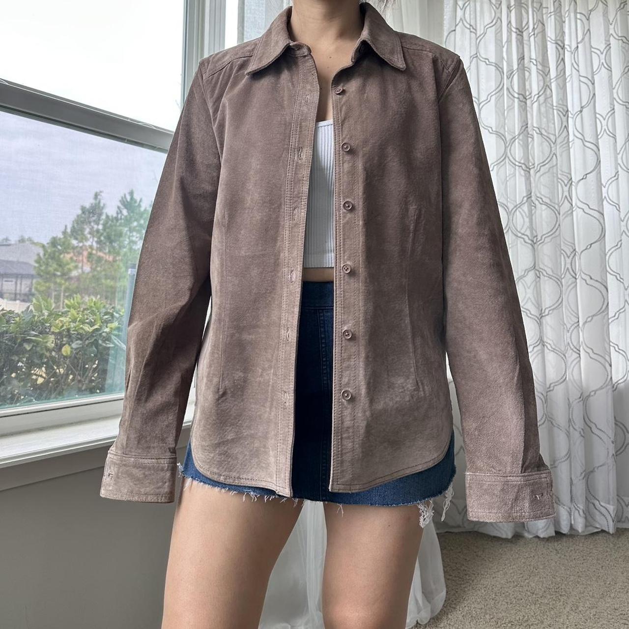 Women's Khaki and Tan Shirt