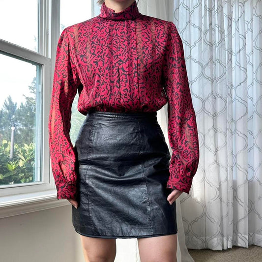 Women's Black and Red Blouse