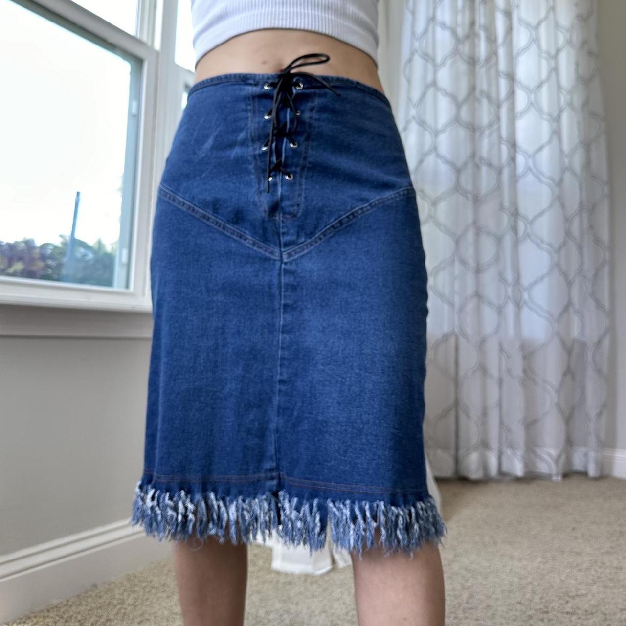 Women's Blue and Navy Skirt