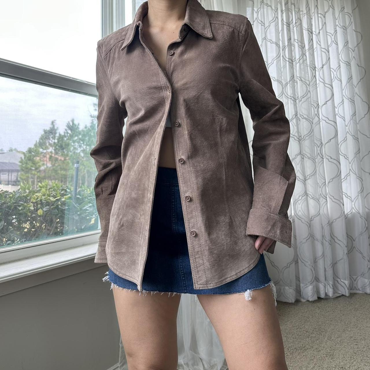 Women's Khaki and Tan Shirt