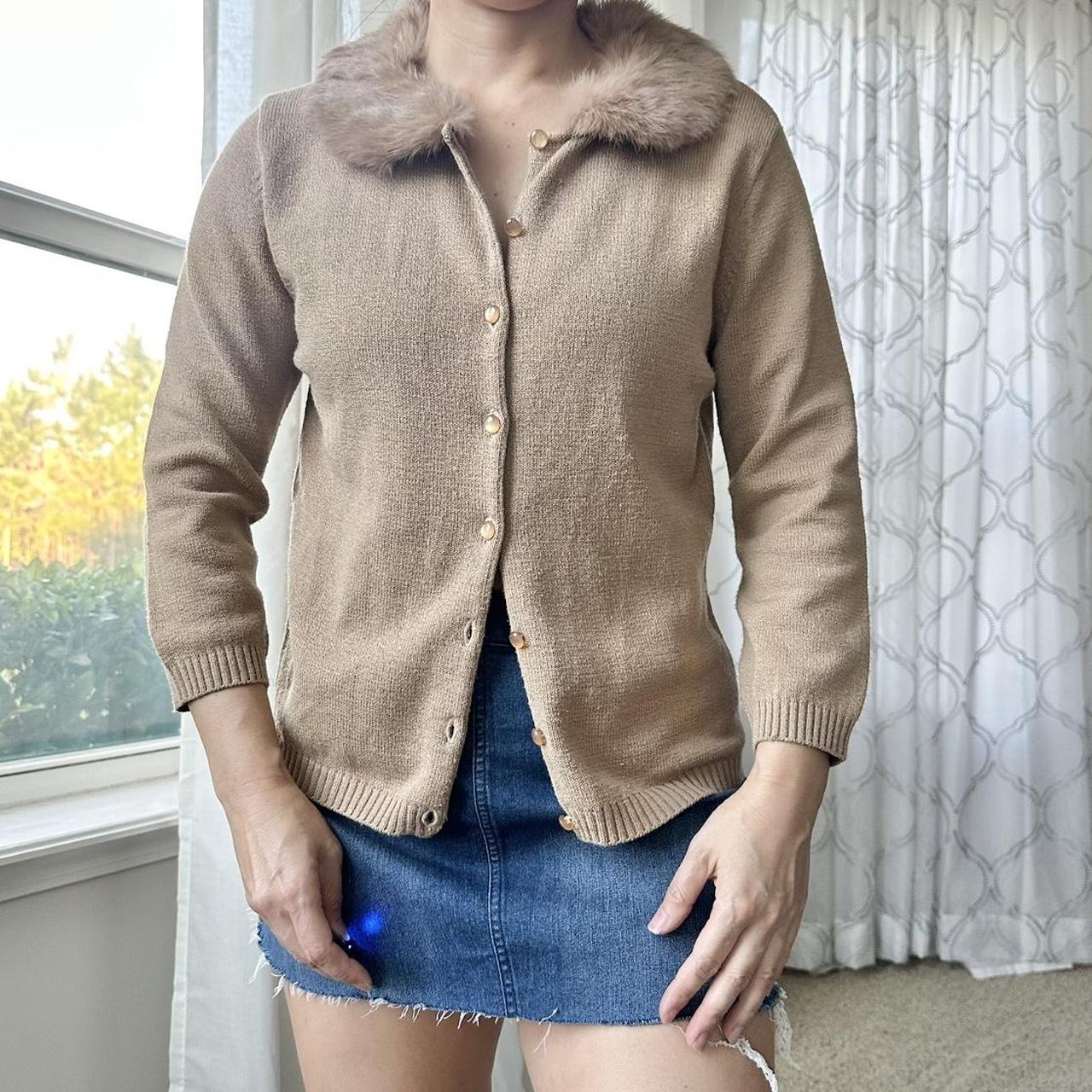 Women's Tan and Brown Cardigan